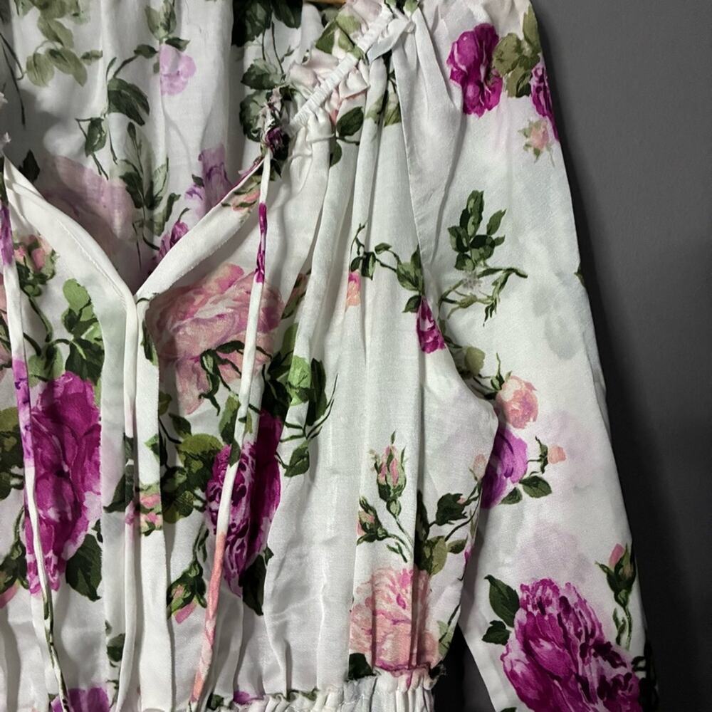 LoveShackFancy Venetian Island Dress Rose Print Ballet Blush Pink Feminine M 6/8 - Picture 6 of 9